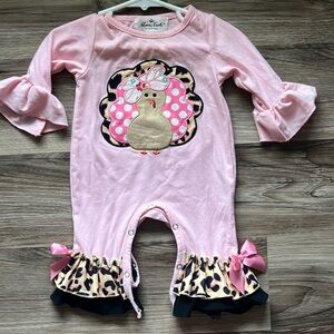 Marie Nicole Turkey Romper 3/6 M